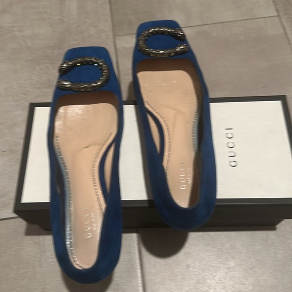 Gucci slides/loafer. Colbalt blue. Size 38.5. Used. Barely wore. $315 - Picture 2 of 3